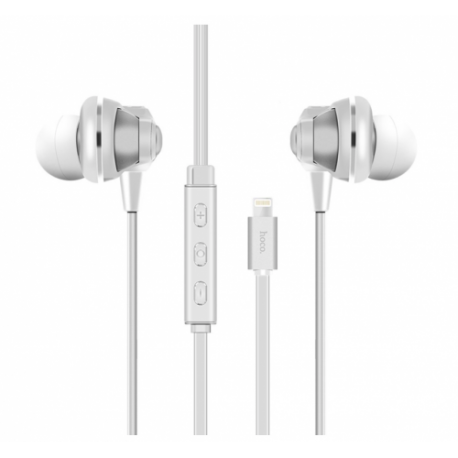 HOCO L1 Iphone 7 Lightning Jack Earphone - Wired with Volume Control Compatible for All Lightning Connection Interface. (White)
