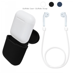 For Apple Airpods: Silicone Protective Cover and/or Strap